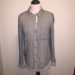 Lucky Blk/Wh Striped Shirt, S